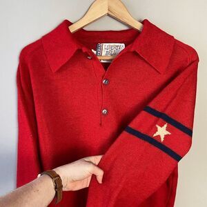 1960-70’S Vintage Liberty Bell Men's Wool Ski Wear Top Sweater SZ M